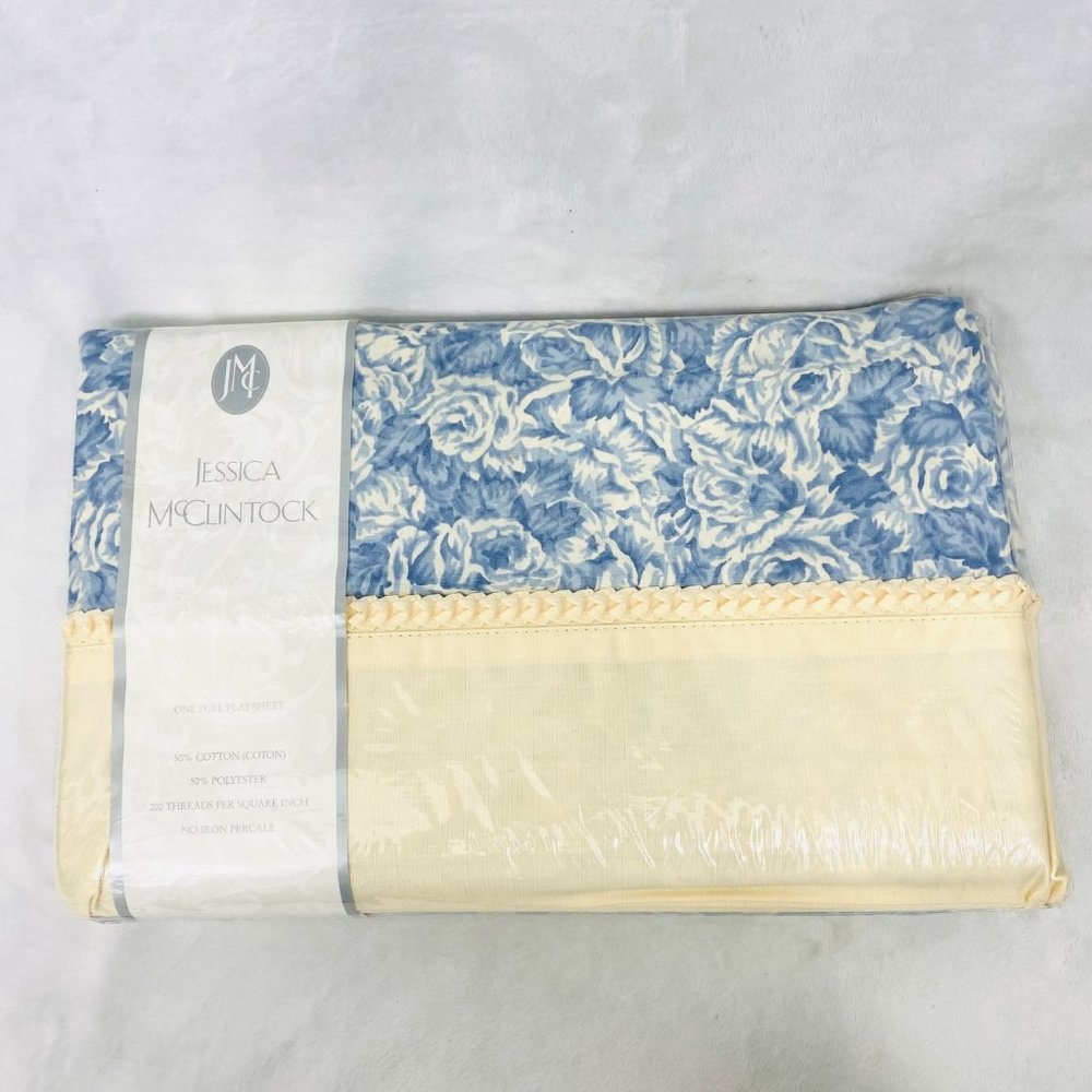 Jessica McClintock Full Flat Sheet - Jonete Pattern - 81" x 96" - New/Sealed